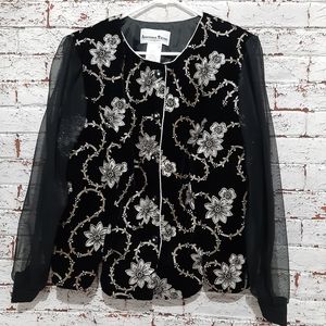 Another Thyme Sparkly Floral Stylish Blouse